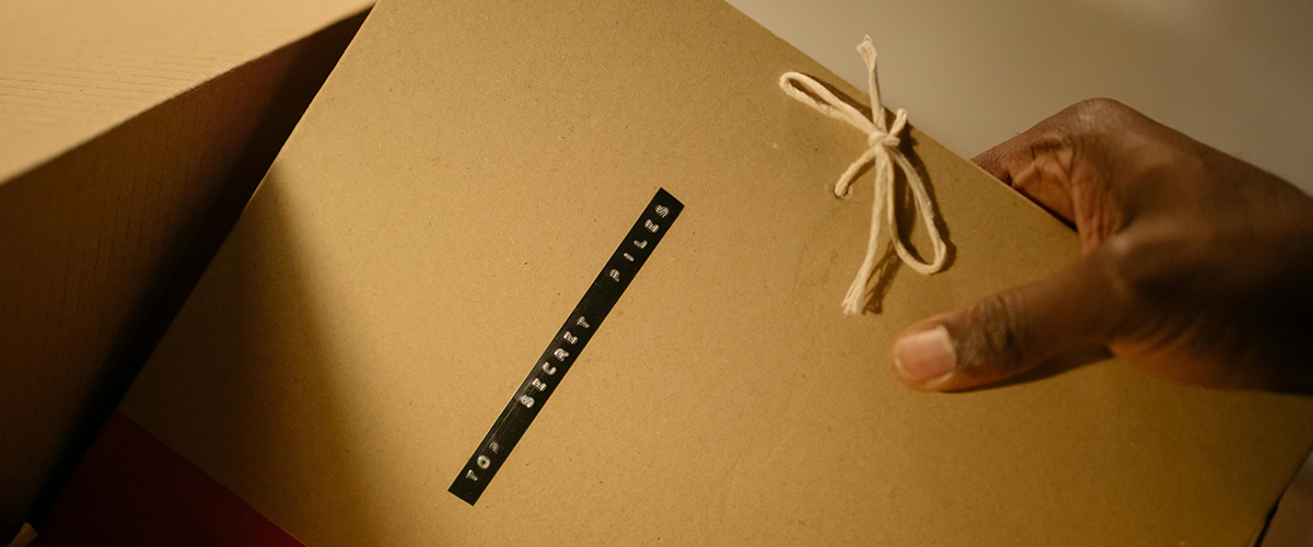 folder that says, "top secret files"