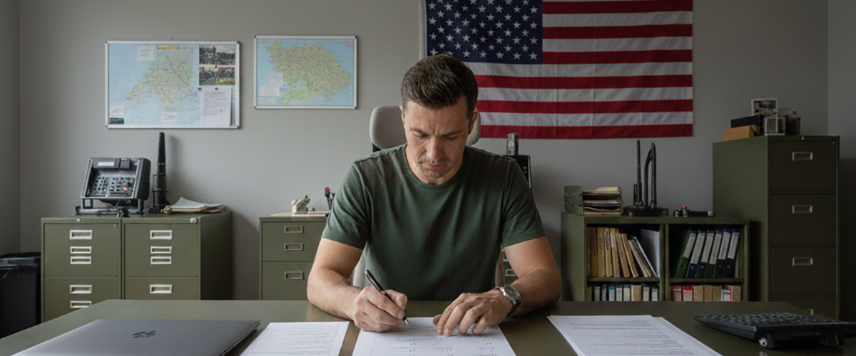 man filling out mental health survey